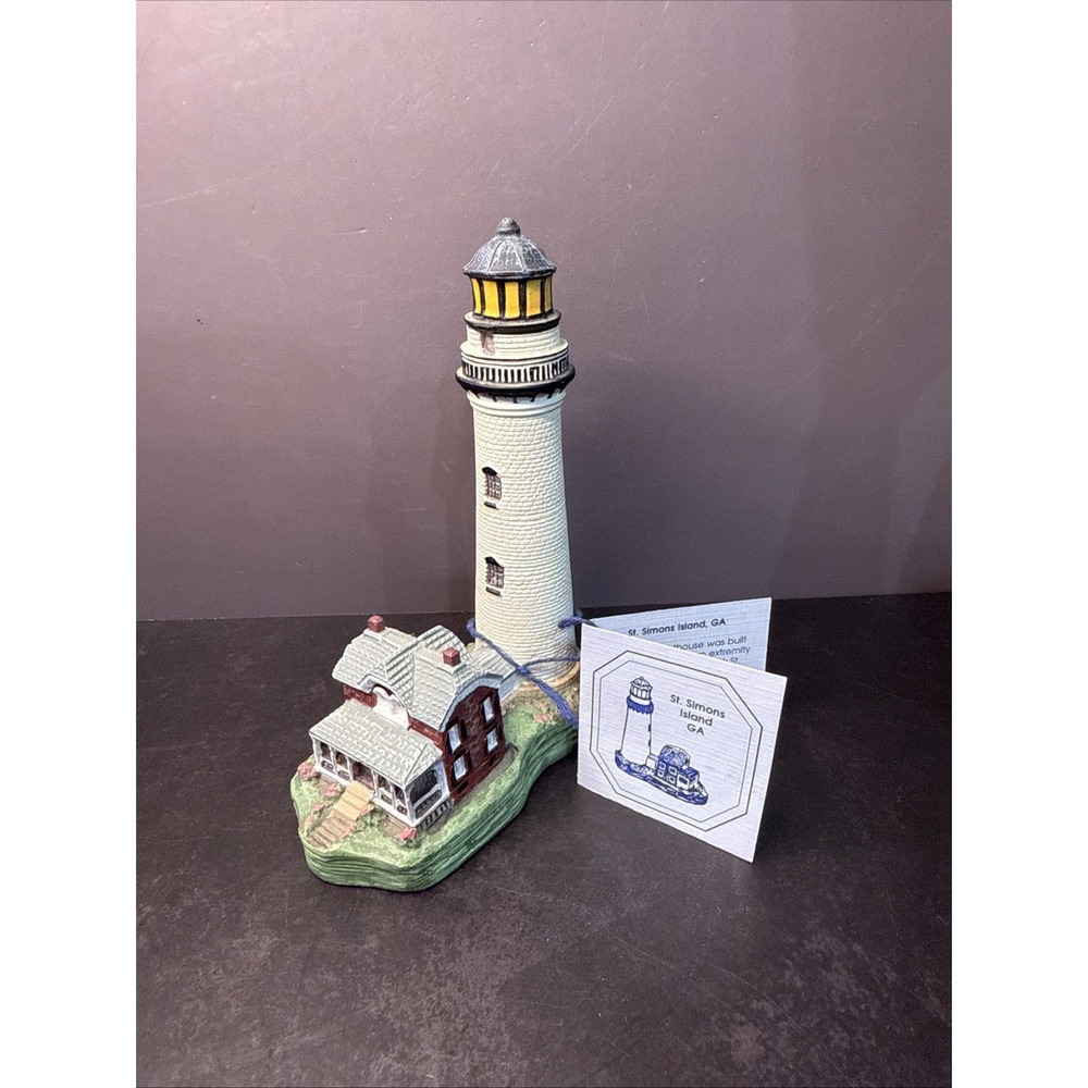 Vintage Figurine Spoontiques St. Simons Island GA Lighthouse Indonesia 9148
